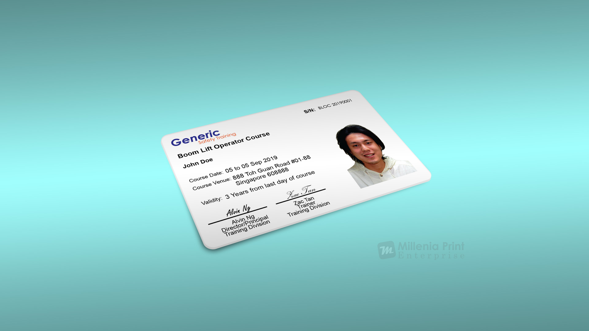 Workplace Safety & Health WSH Training Certification Card